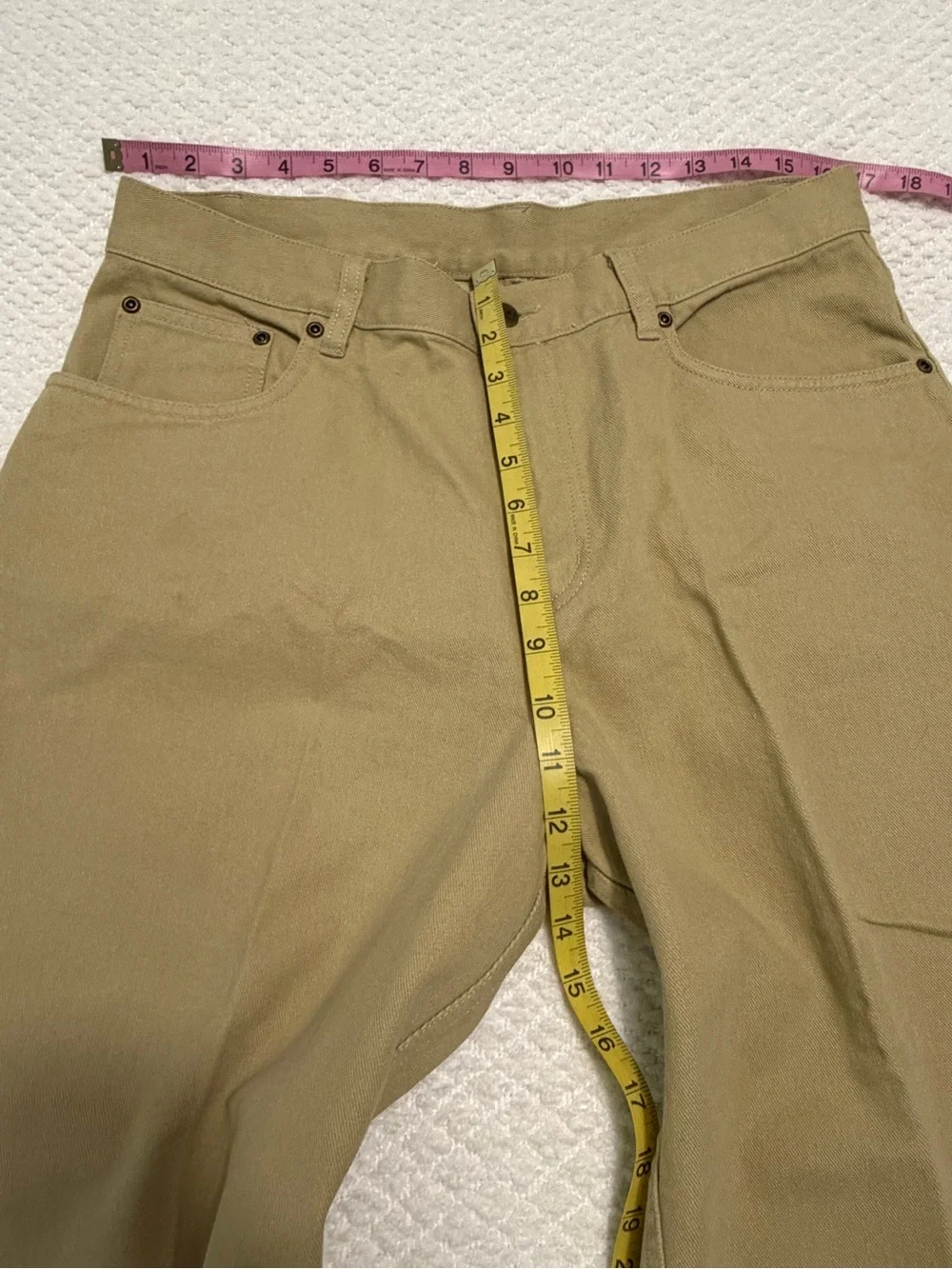 L.L. Bean Khaki Cropped Straight Leg Pants Vintage Women’s Size 14 REG